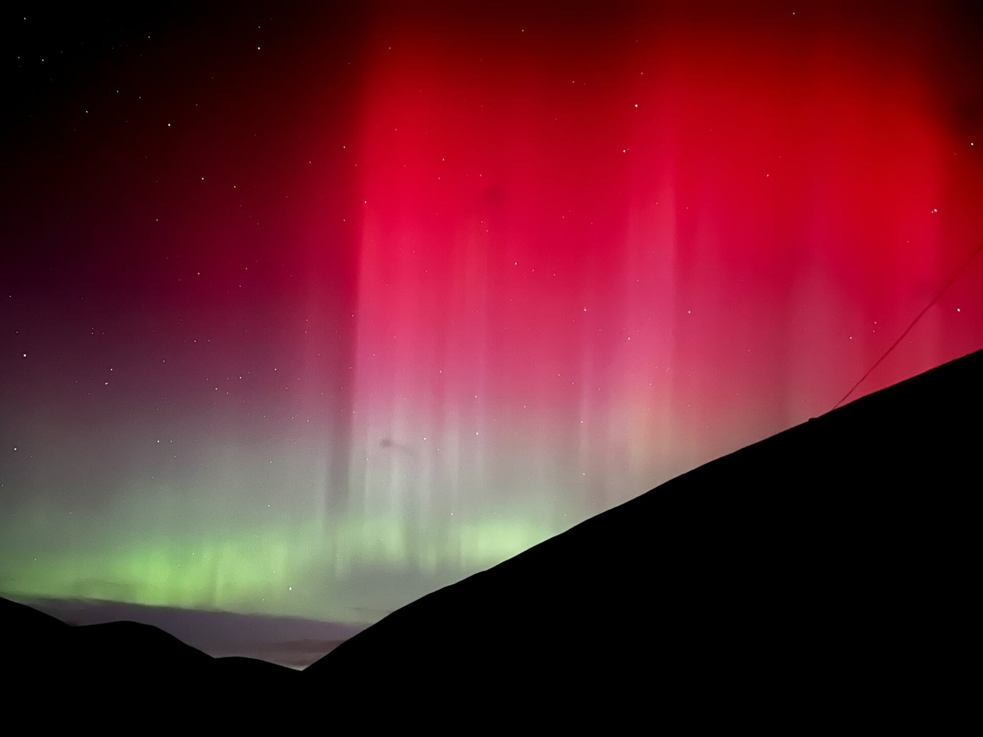 The aurora visible on Tuesday night.