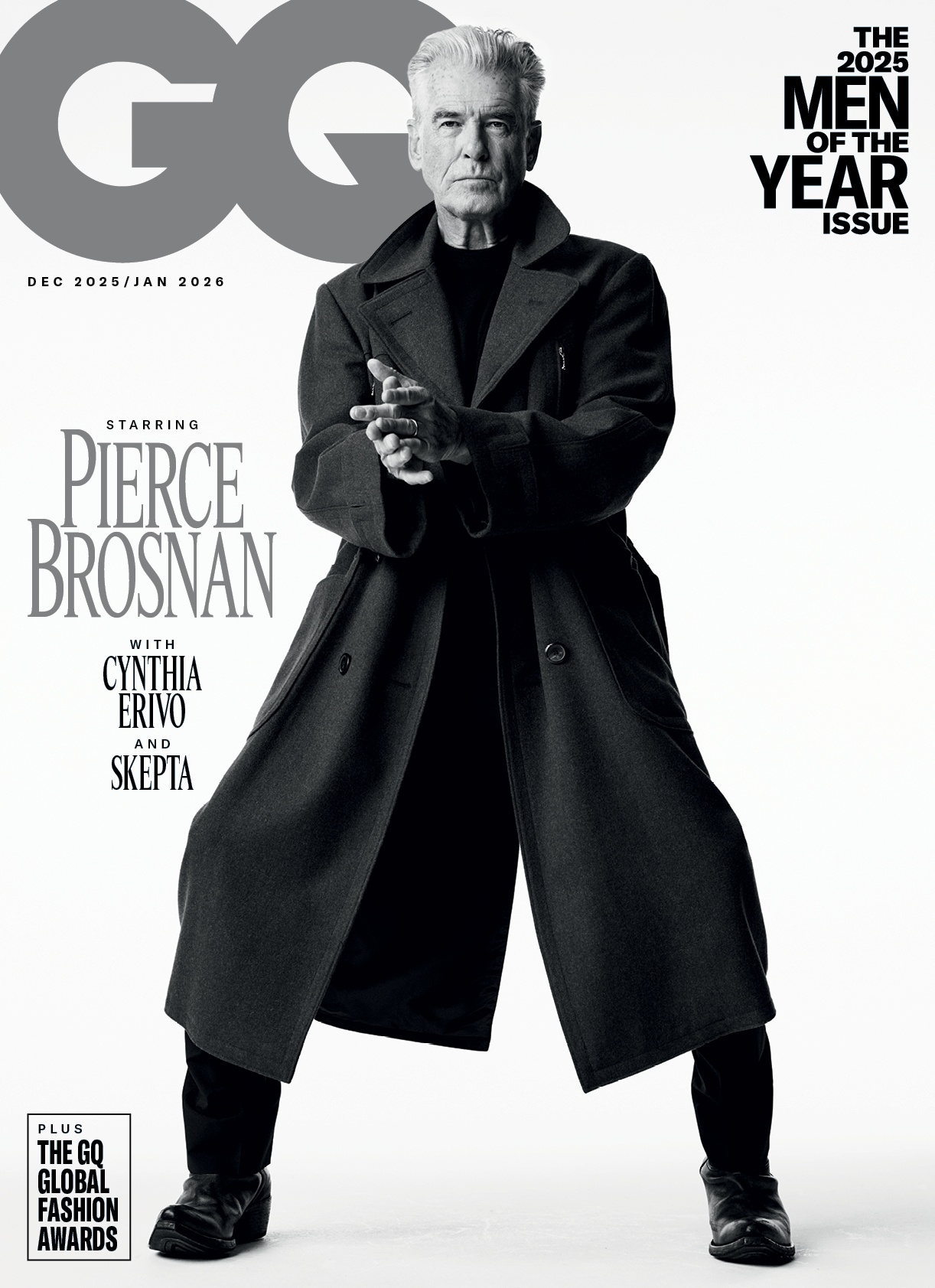 Pierce Brosnan on the cover of British GQ’s Men Of The Year edition (Scott Trindle/British GQ/PA)