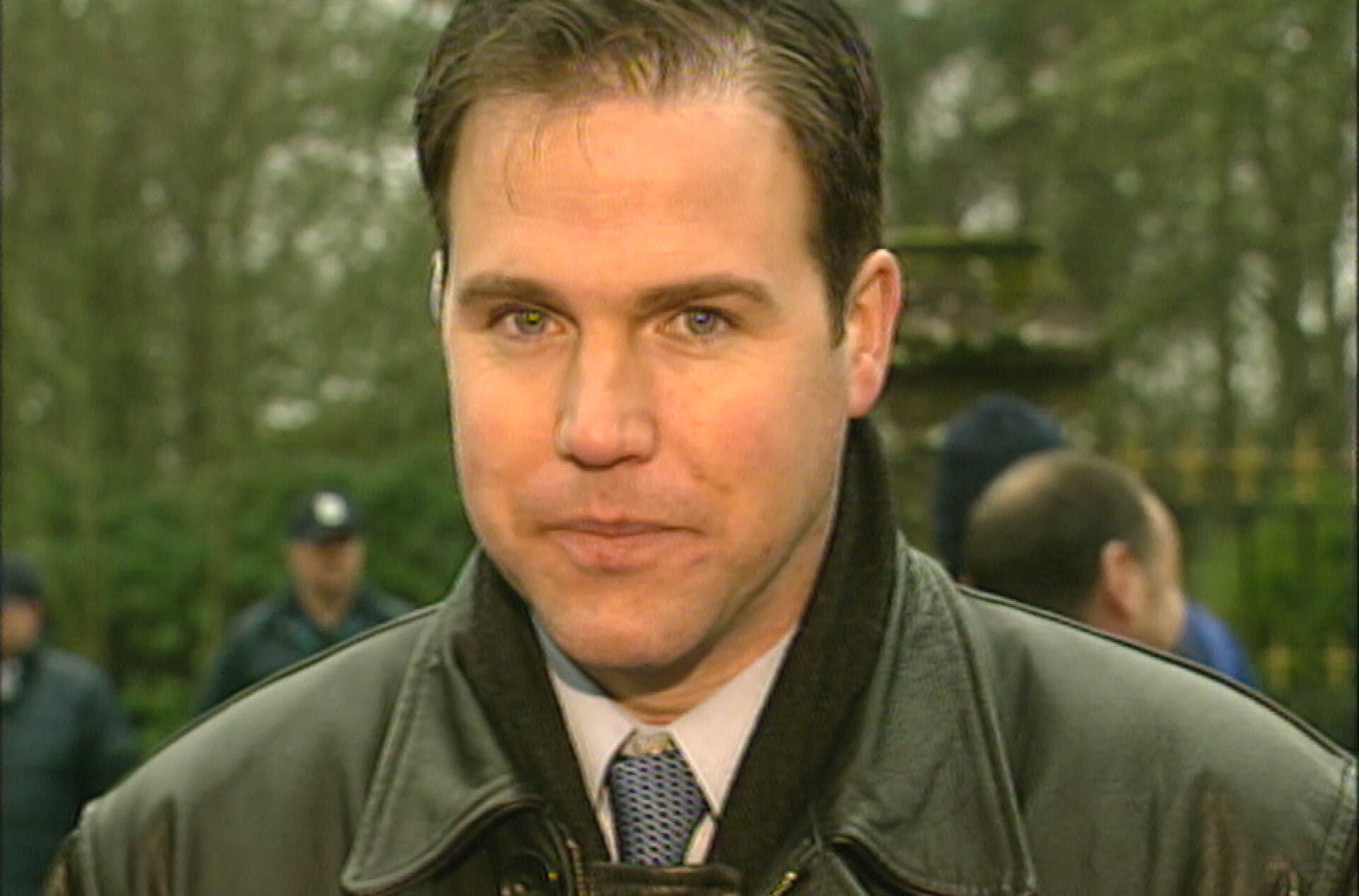John MacKay in the rain outside Skibo Castle.