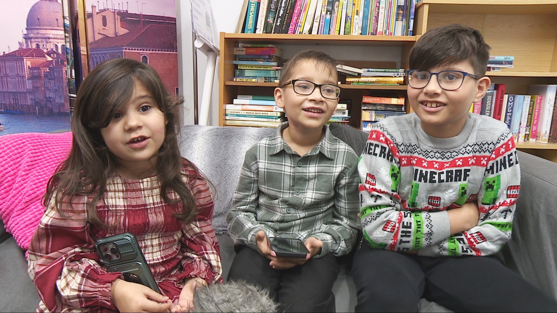 Yunus and Reesha Ansari-Howarth's children, including Arya (left) and her brothers.
