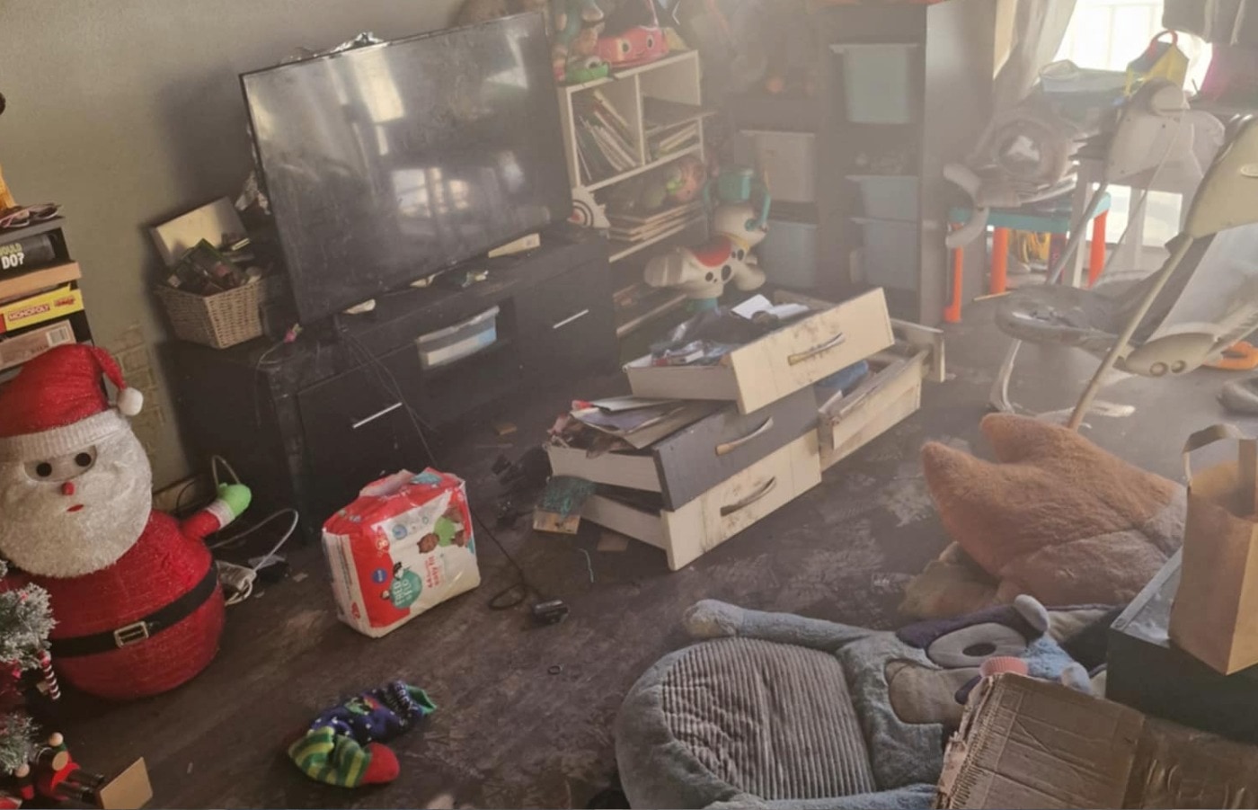 Damage to Lauren Wilson's home in Muirhouse