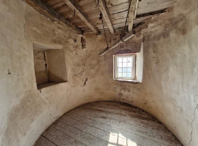 Turret space within Balbegno Castle. Fettercairn.