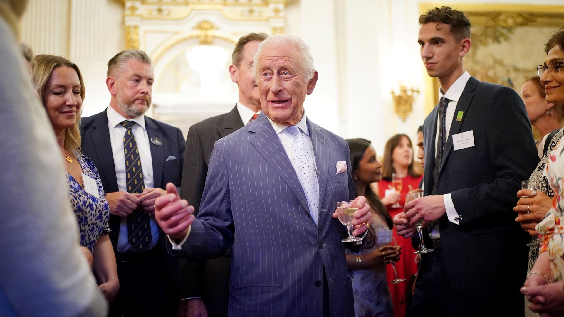Charles spoke to guests during a Buckingham Palace reception celebrating community-based initiatives raising awareness about cancer and supporting those living with cancer.