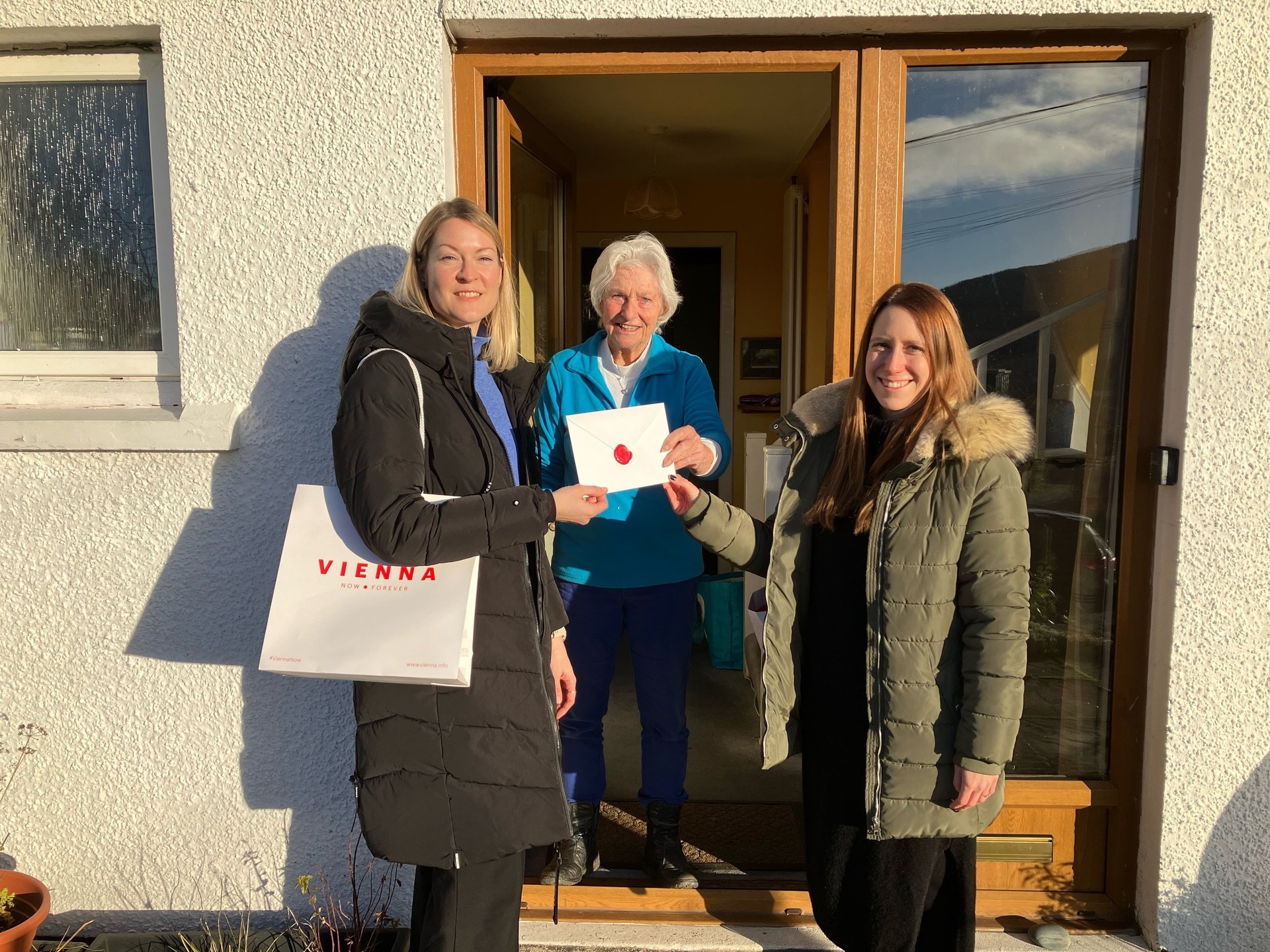Hilary Wheater, From Dull, Accepts The Invitation And Goodie Bag From Vienna Tourist Board