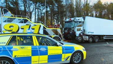 Two lorries and bus crash during rush hour in Edinburgh