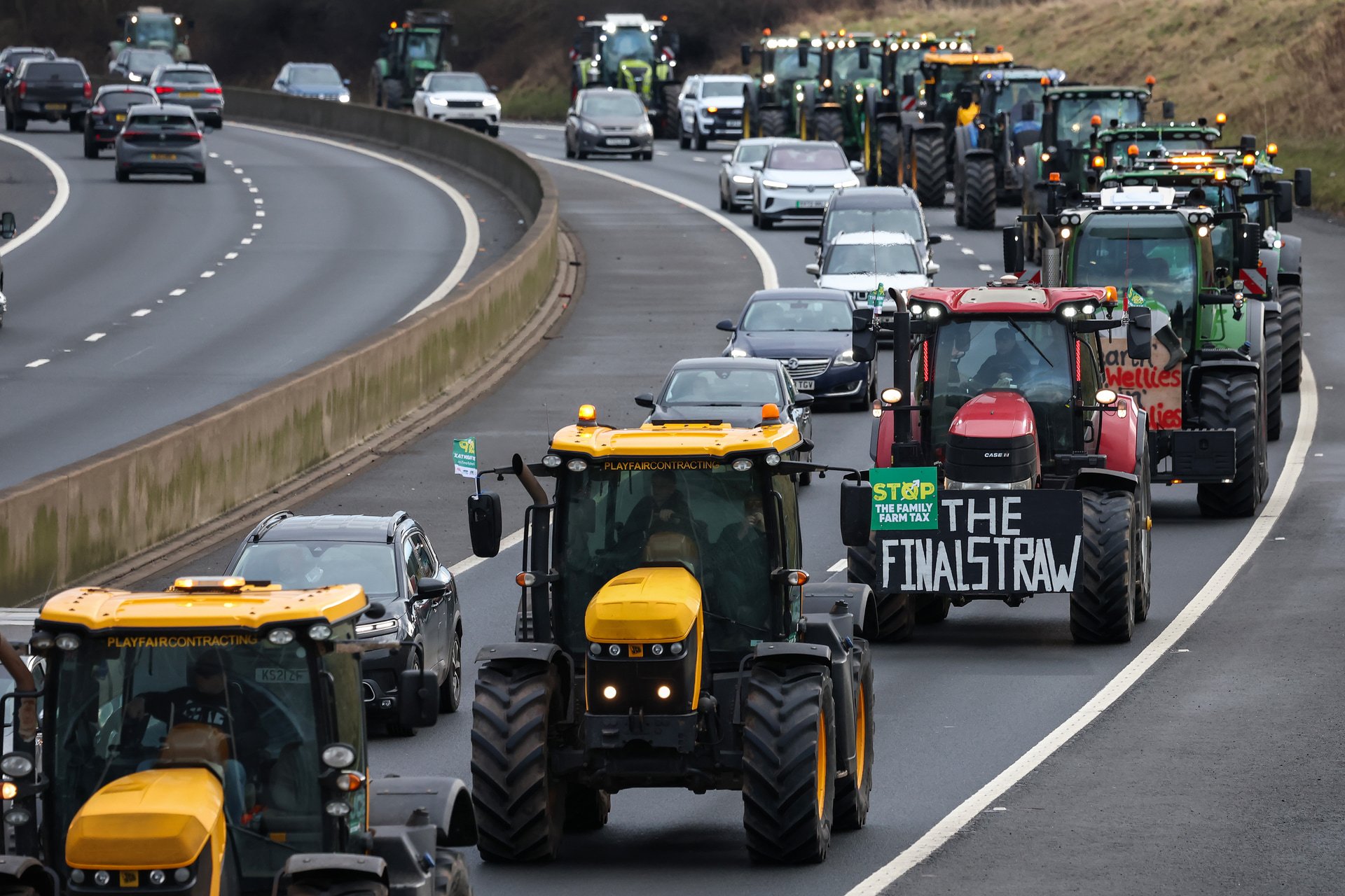 Scottish farmers hold a tractor protest, over planned changes to inheritance tax along the Edinburgh city bypass earlier this year.