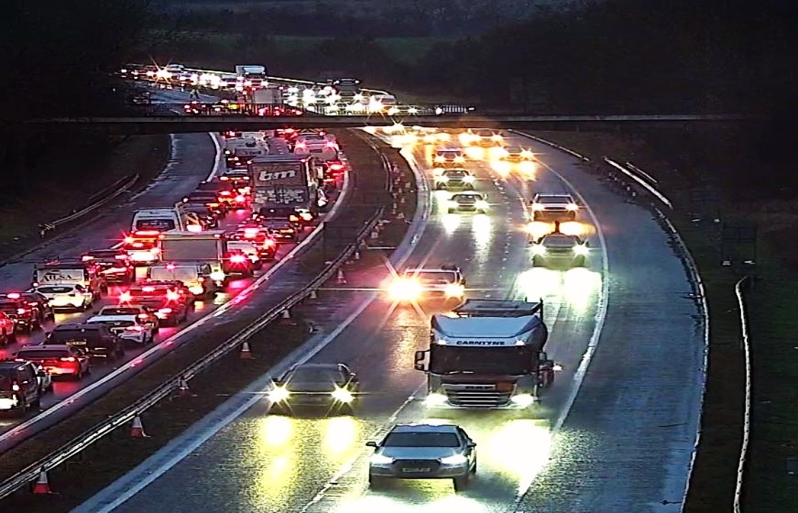 Crash on M74 between Larkhall and Hamilton causes hour-long traffic jam