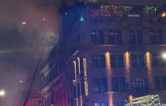 Glasgow road closed in both directions due to ongoing building fire