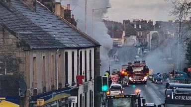 Chip shop goes up in flames as firefighters battle blaze