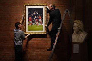 Portrait of Scott McTominay’s overhead kick put on show at National Galleries of Scotland
