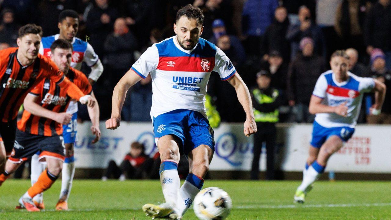 Nedim Bajrami scores late penalty to rescue point for Rangers at Dundee United