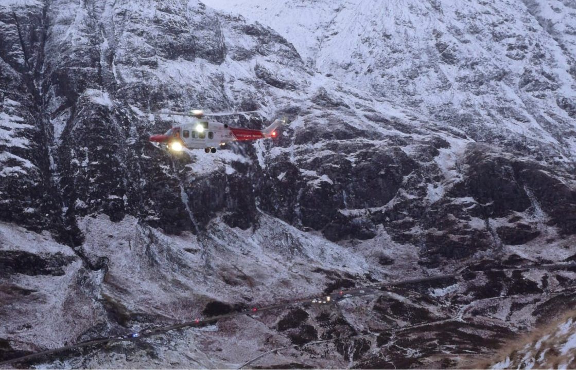 Climber airlifted to hospital after being struck by falling rock in Glencoe