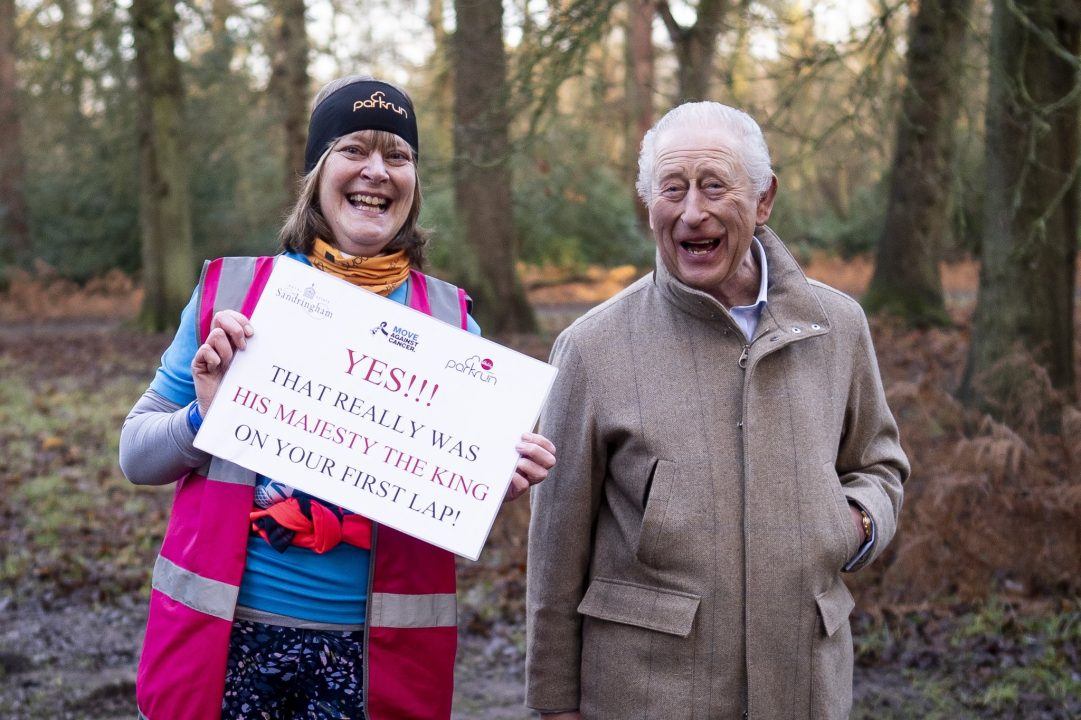 King Charles cheers on joggers at Sandringham parkrun
