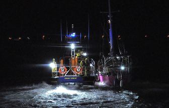 40ft yacht rescued by lifeboat after losing control during gale-force winds