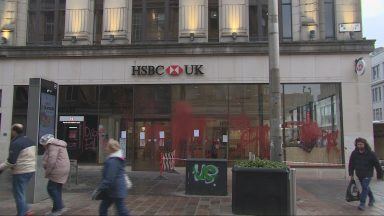 HSBC building in Glasgow vandalised for second time in two weeks as woman arrested