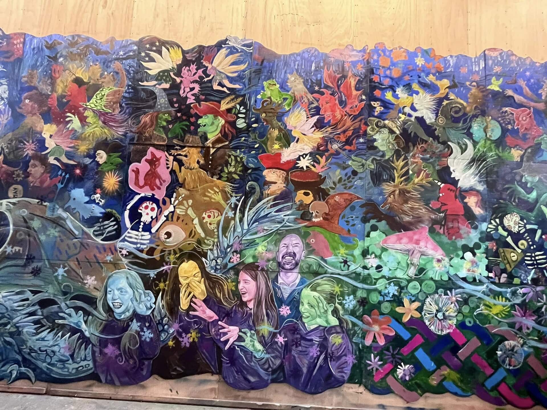 The tunnel has been hand-painted by around 3,000 schoolchildren and artists in the local community