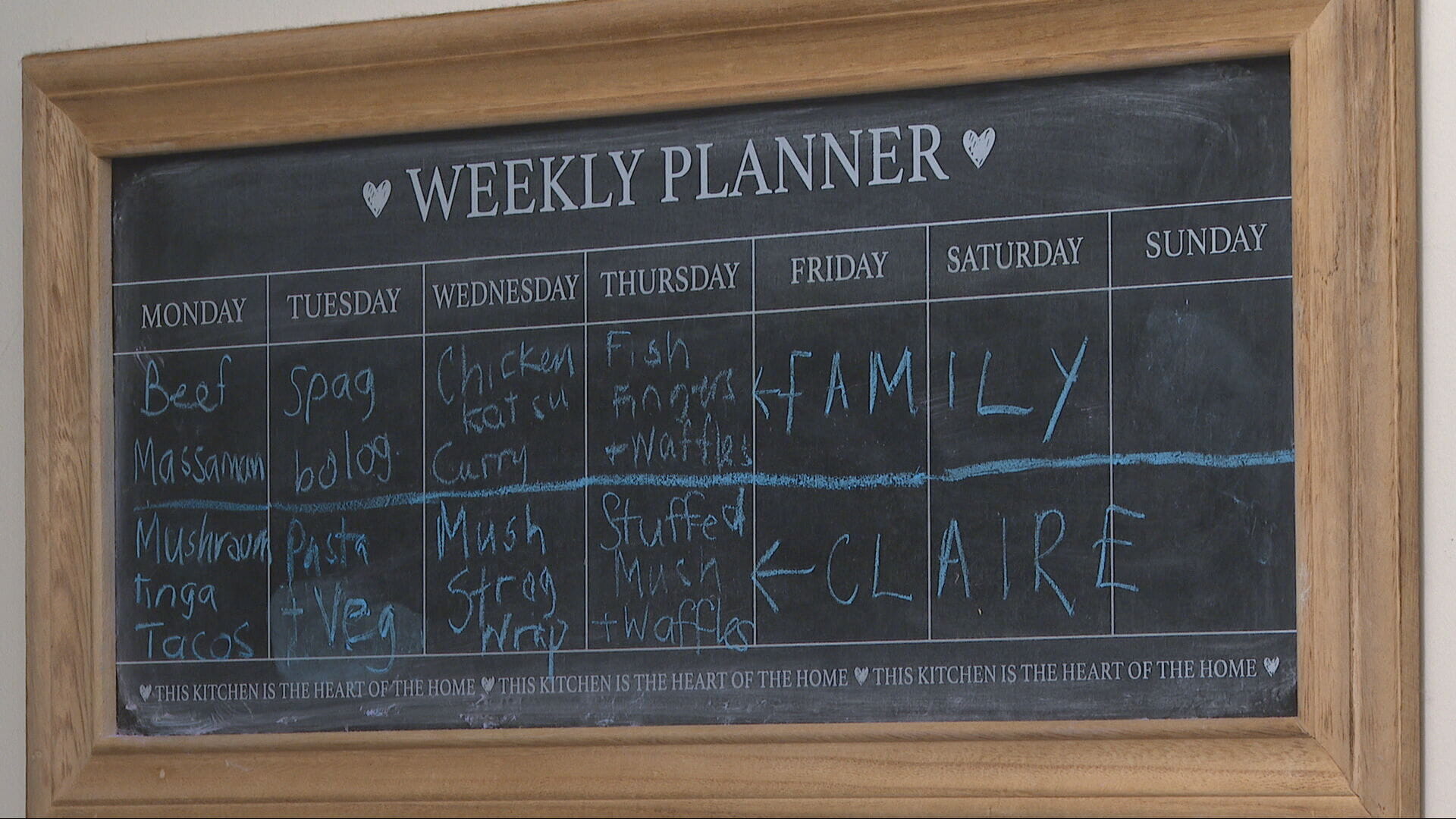 Claire's family meal planner