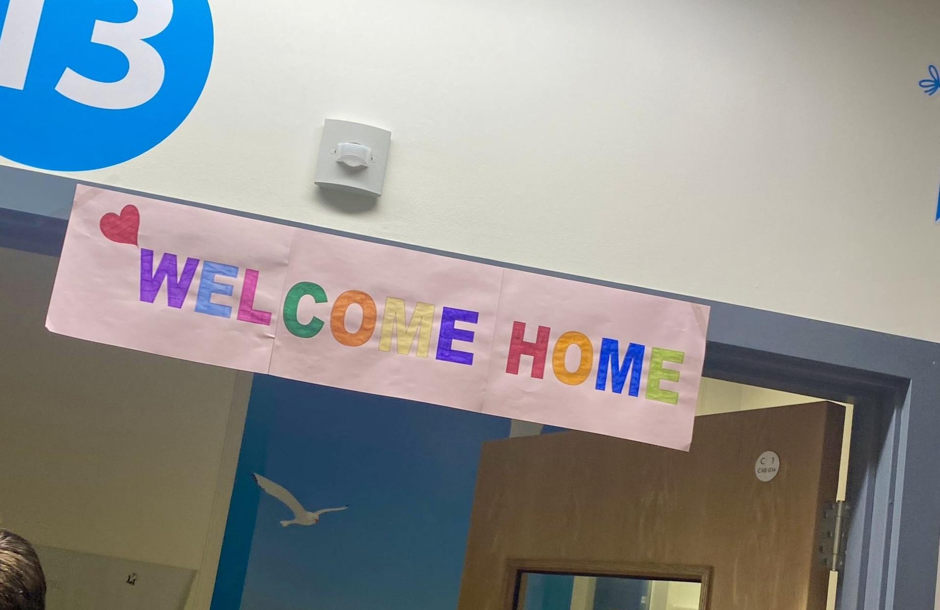 Brie was welcomed back to the ward after her transplant in London.