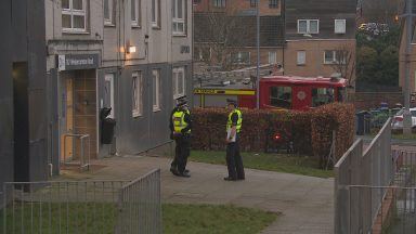 Public urged to avoid area after fire breaks out at Glasgow multi-storey flat block