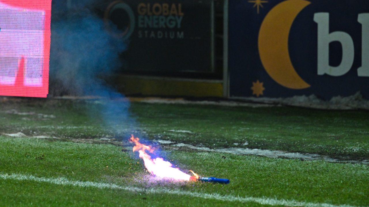 Group of young Ross County fans ‘intent on causing problems’ after pyro thrown on pitch
