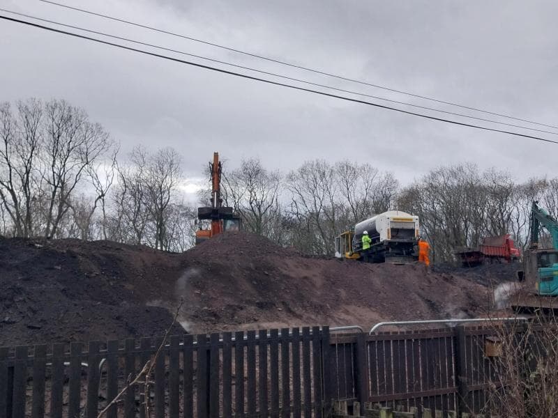 Work is continuing on the Coatbridge fire.