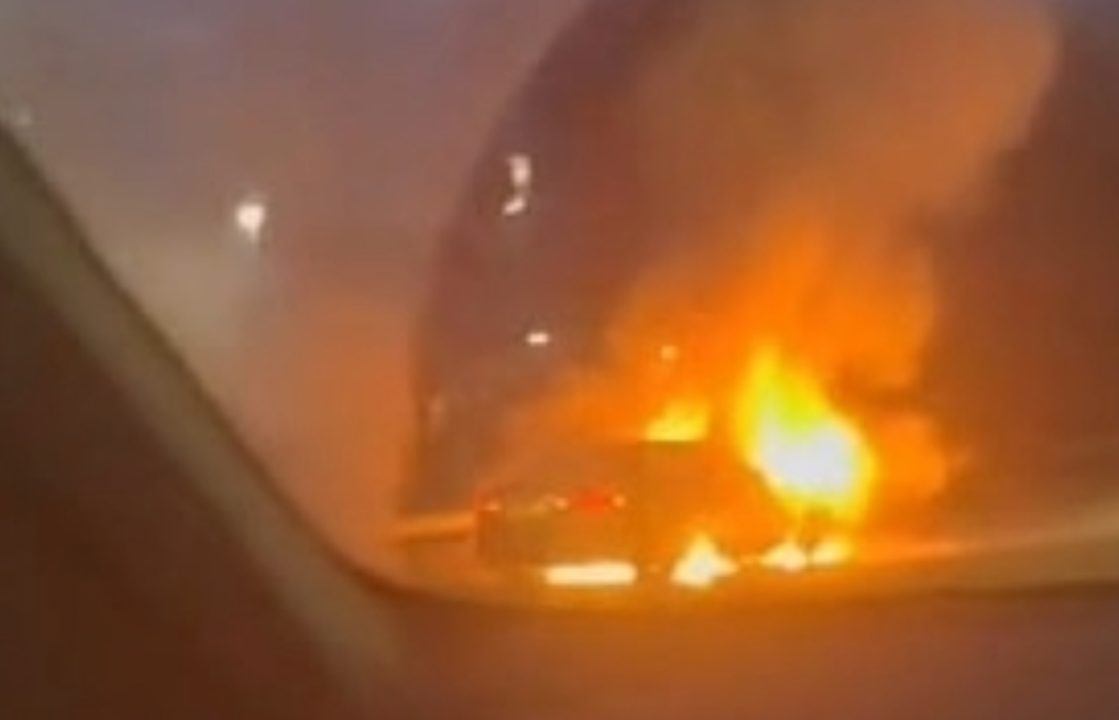 Woman in hospital after crash and car fire on M9 in Newbridge