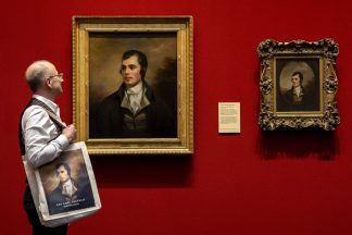 Long-lost portrait of Scotland’s national bard on public display for first time