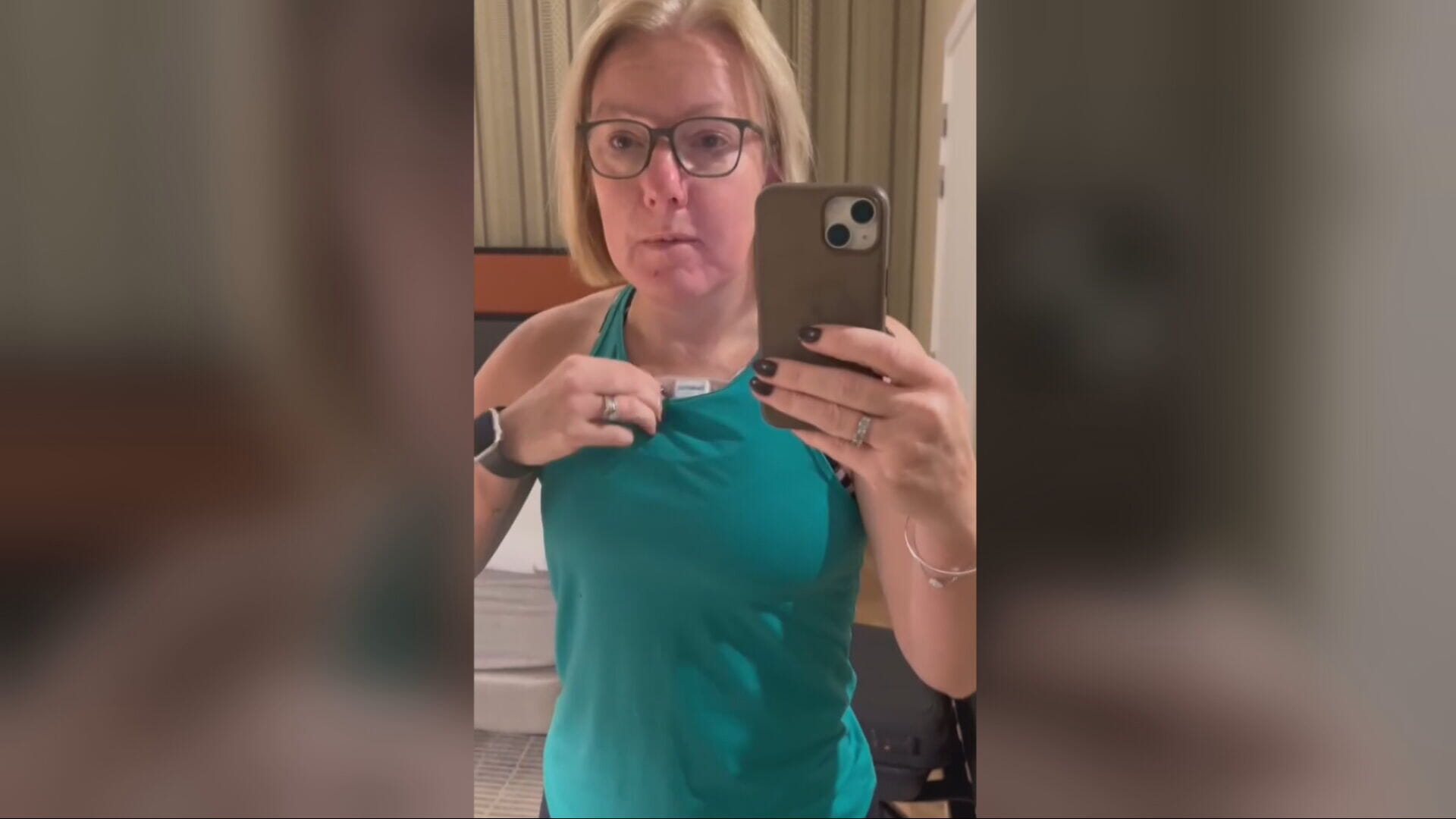 Katriona's video diary demonstrated what it's like wearing the 'patch and go' heart monitor