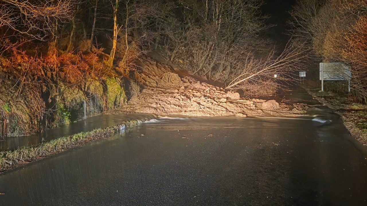 A815 at Rest and Be Thankful closed after landslide amid flood warnings