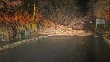 A815 at Rest and Be Thankful closed after landslide amid flood warnings