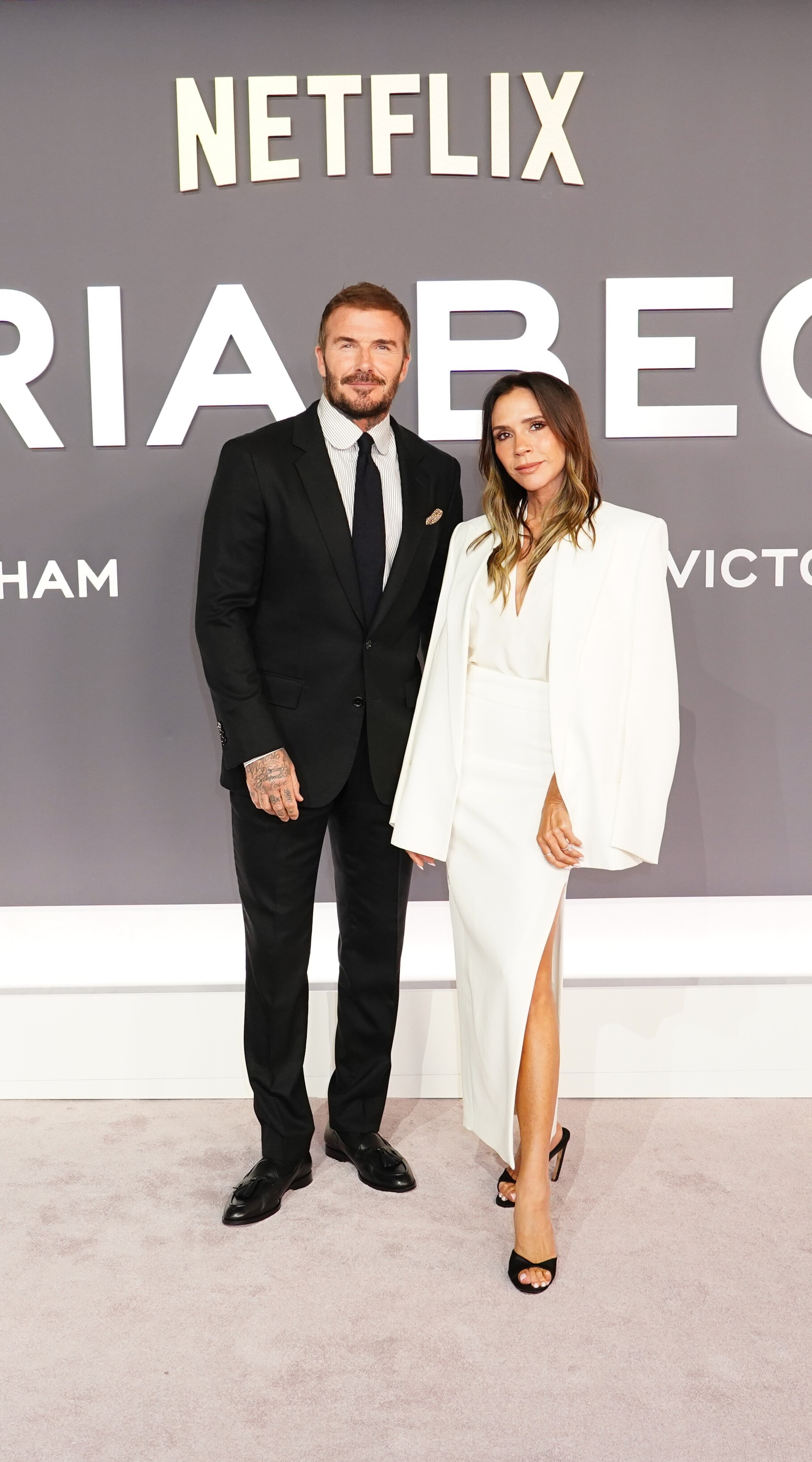 David Beckham and Victoria Beckham attending the world premiere of the Netflix documentary series, Victoria Beckham, at the Curzon Mayfair, London.