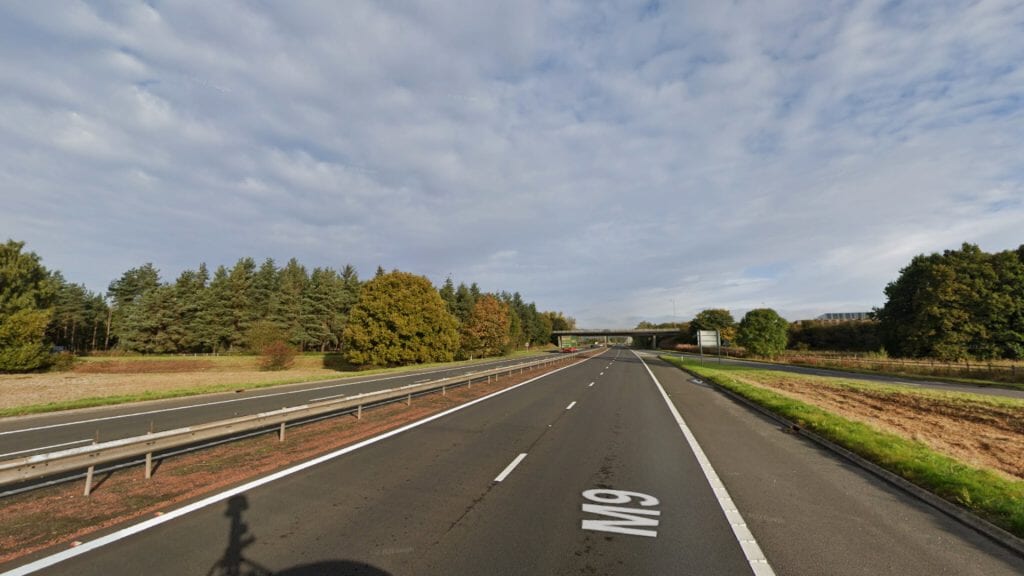 Section of M9 shut after fuel spill near Keir Roundabout