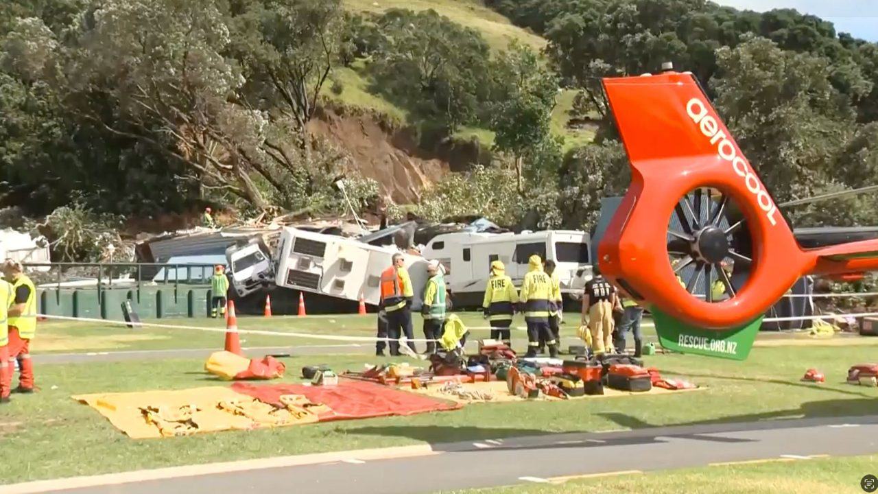 Two dead after landslides hit New Zealand campground and house