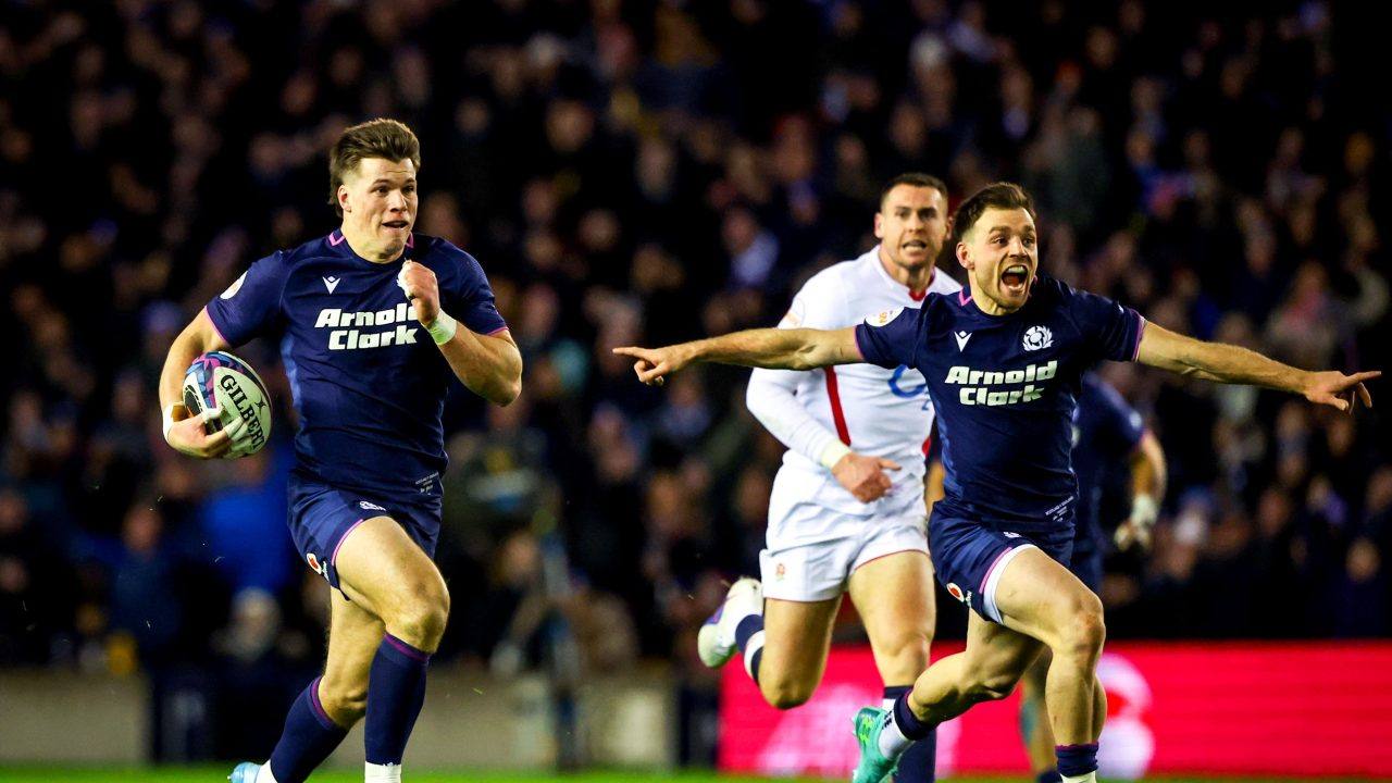 Scotland end England’s 12-game winning streak with four-try Calcutta Cup triumph
