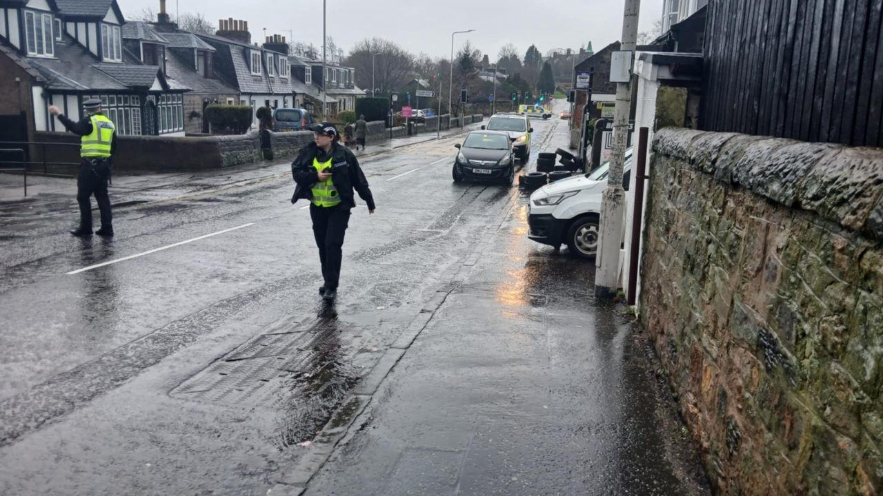Manhole cover ‘explodes’ in Dunfermline forcing road to close and public urged to stay away