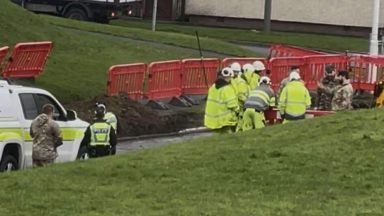 Watch suspected bomb exploded by Royal Navy in Scottish city
