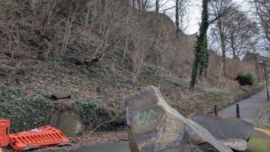 Work to clear fallen rocks, debris and unstable material from Stirling road under way