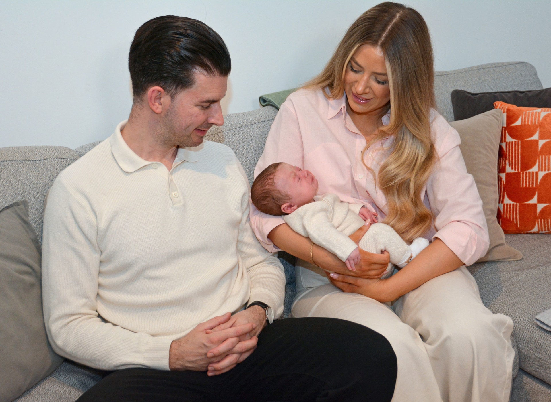 Baby Hugo and parents Grace and Steven (Womb Transplant UK/PA)