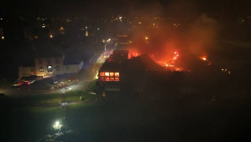 Emergency services were called to Low Green Road, Irvine, at around 11.30pm on Monday.