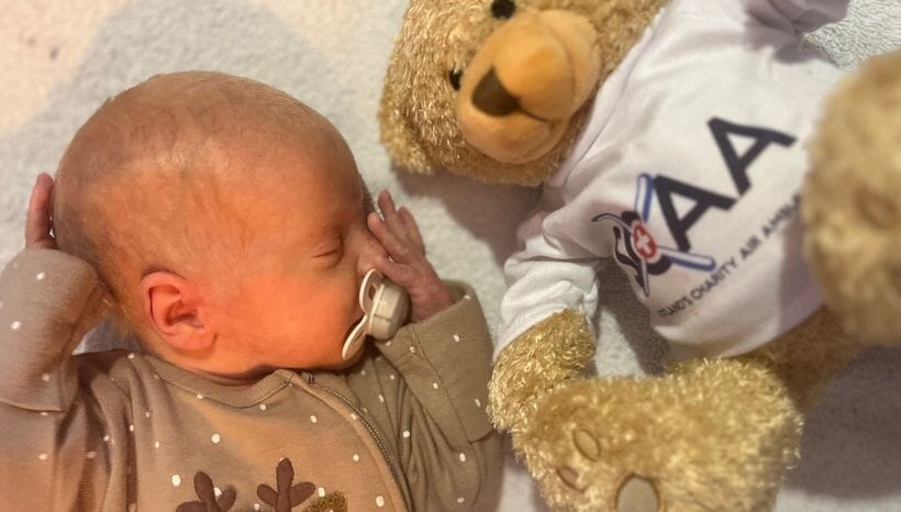 Seòras was safely delivered at Raigmore hospital.