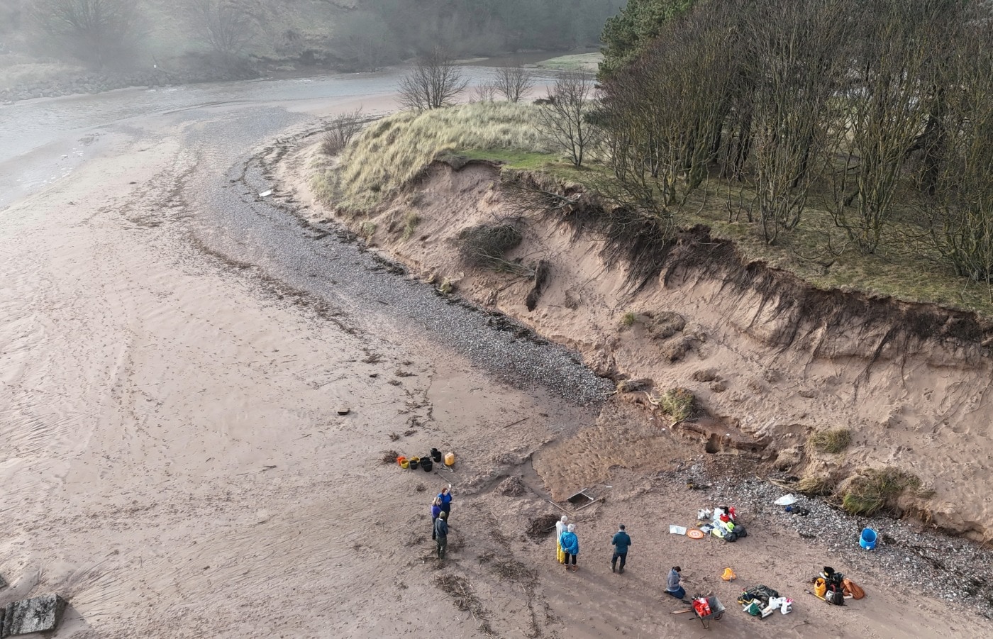 Drone shots of the site.