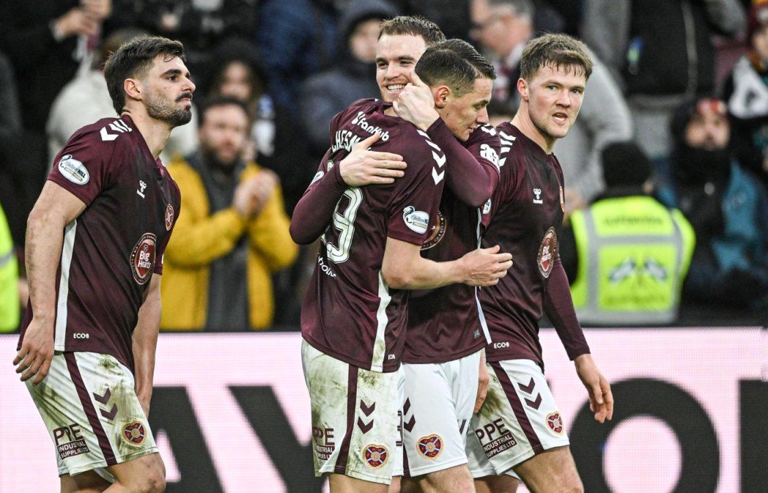 Hearts answer critics by beating Falkirk and extending lead to five points