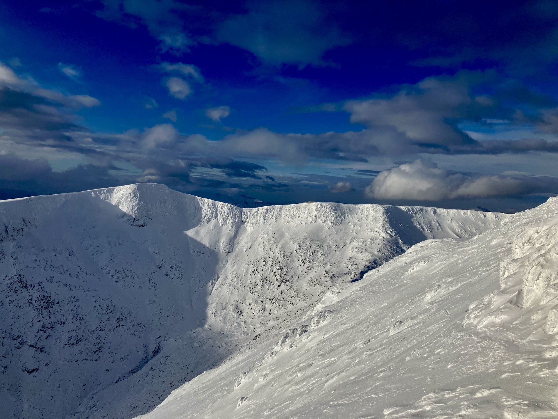 Looking across to Clach Leathad 1099 metres from Meall a’ Bhuiridh in Glencoe on February 19.