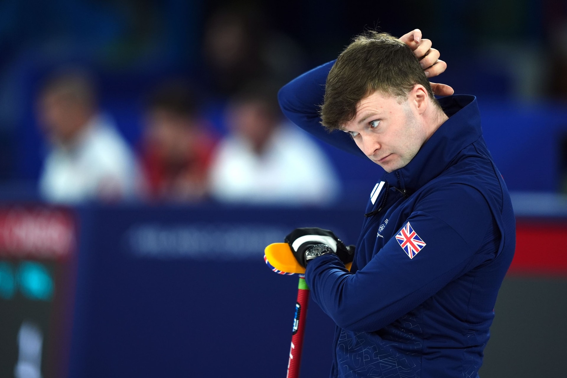 Bruce Mouat led Britain’s men’s curlers to a stunning semi-final win over Switzerland