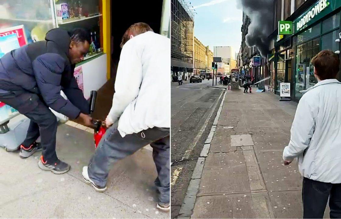 Teen ran into shops to find extinguisher to tackle Glasgow Union Street fire