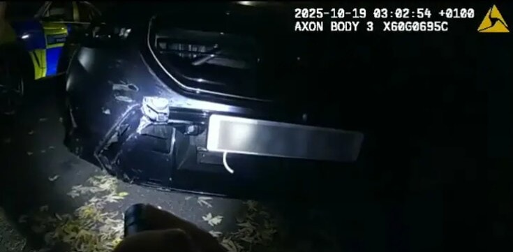 Body-worn video captured showing the damage to the BMW
