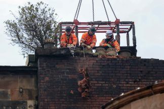 Demolition of fire-ravaged building at Glasgow Central begins