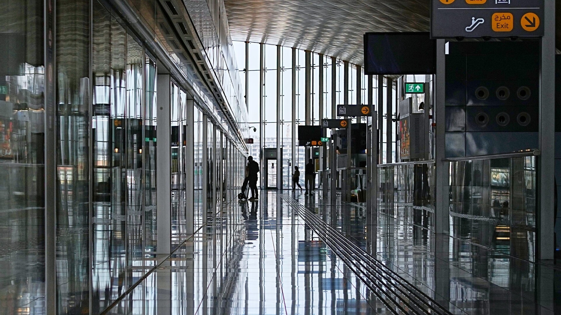 People inside a Dubai Metro station