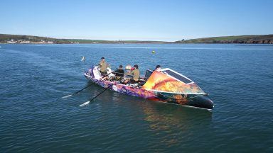 Rowers circumnavigating Britain in ‘brutal’ charity challenge arrive in Scotland