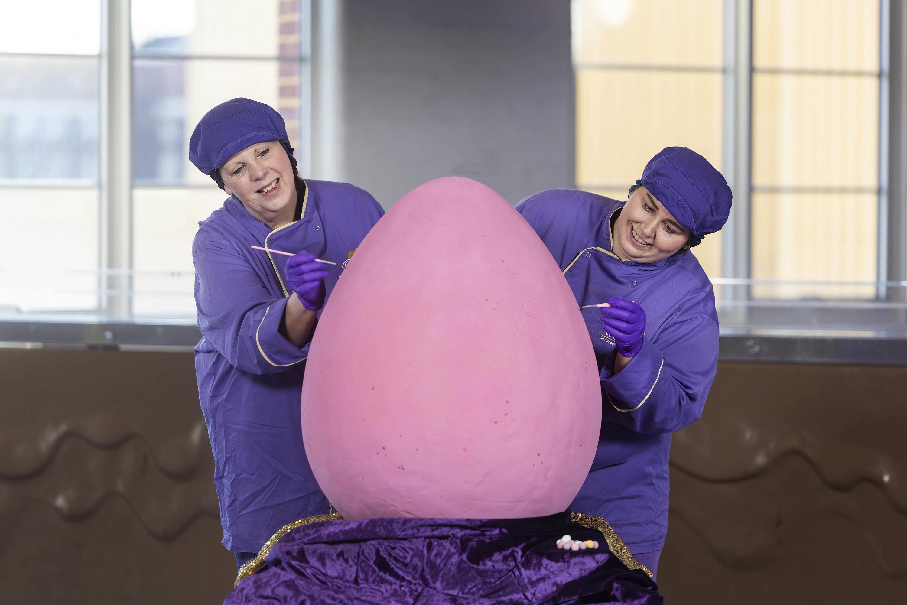 The Mega Mini Egg, the world’s largest Cadbury Mini Egg, unveiled at Cadbury World in Birmingham